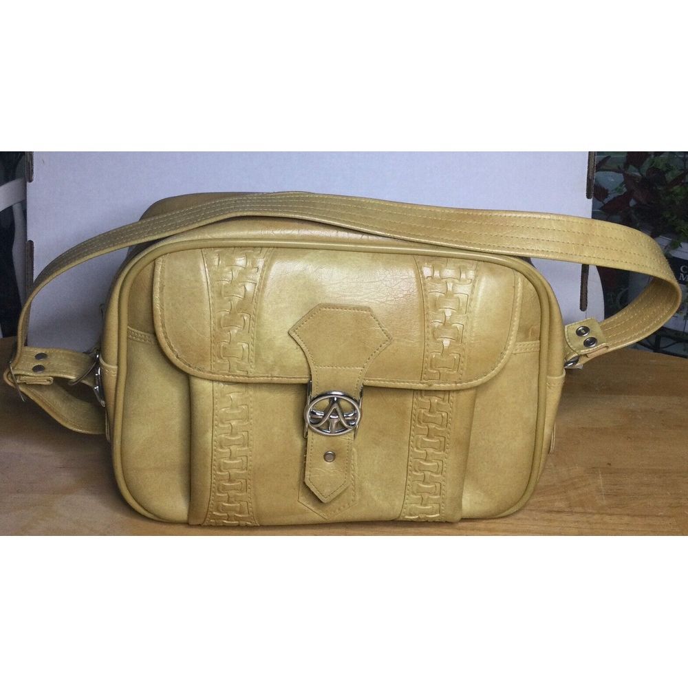 Vintage American Tourister Tote Carry On‎ Bag Yellow Luggage 1978